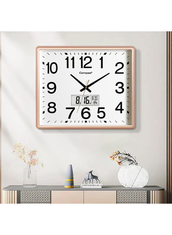 Compas Wall Clock Living Room Clock New Quartz Clock Wall Clock 3443a Calendar Flash Gold 52cm - Image 2