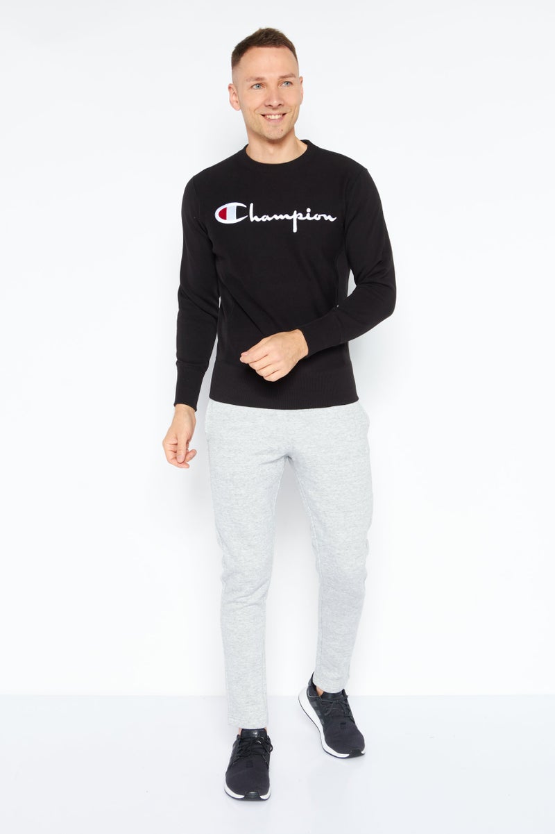 Champion Men Sportswear Fit Long Sleeves Outdoor Sweatshirt, Black - Image 3