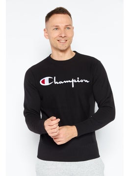 Champion Men Sportswear Fit Long Sleeves Outdoor Sweatshirt, Black  - Image 1