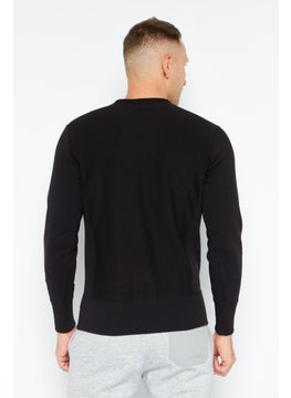 Champion Men Sportswear Fit Long Sleeves Outdoor Sweatshirt, Black  - Image 4