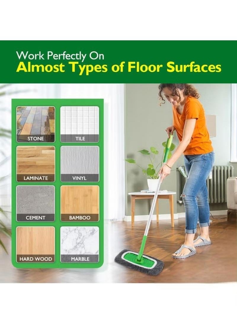2 Pack Washable Sweeper Pads, Reusable Cotton Mop Refills Eco-Friendly Mop Pad, Wet And Dry Use, Replacement Durable Dust Mop Covers, Multipurpose Floor Cleaning Pads Cotton Mop Refills for Swiffer, Thickened Coral Fleece ,Grey (Mop Not Included)  - Image 3