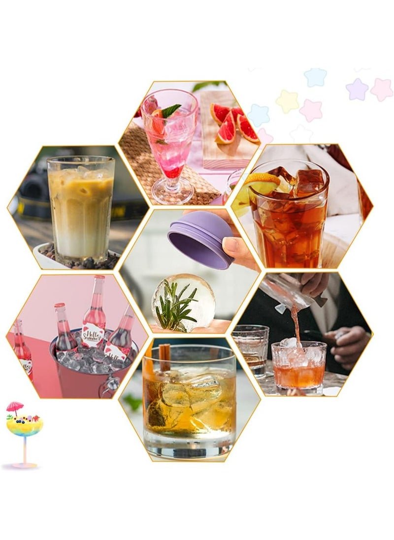 Oasisgalore - 4Pcs Sphere Ice Ball Molds Silicone Round Maker Mold Light Bulbs Mould Reusable 2.5 Inch Ice Maker Moulds with Lids for Whiskey Cocktails Beer Coffee Juice Water - Image 1