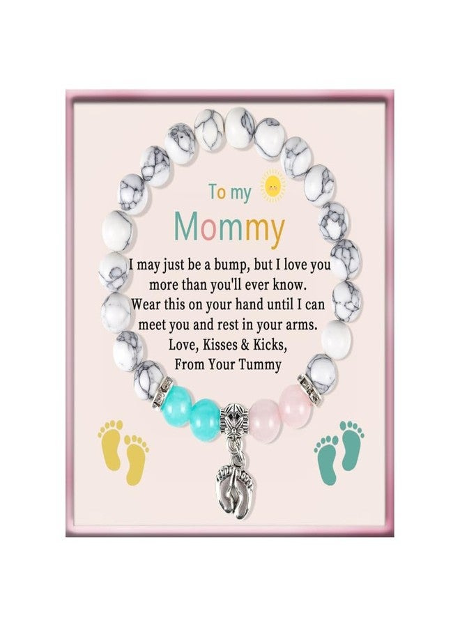 أساور مطاطية من الأحجار الطبيعية للأمهات الجدد، هدايا للأمهات لأول مرة، بطاقة هدية للأم الحامل، هدية حمل، سوار، قلادة، إكسسوارات للنساء - إلى أمي - Image 1