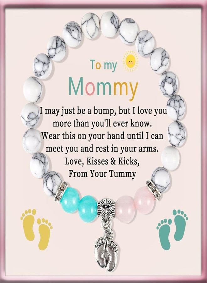 أساور مطاطية من الأحجار الطبيعية للأمهات الجدد، هدايا للأمهات لأول مرة، بطاقة هدية للأم الحامل، هدية حمل، سوار، قلادة، إكسسوارات للنساء - إلى أمي - Image 2