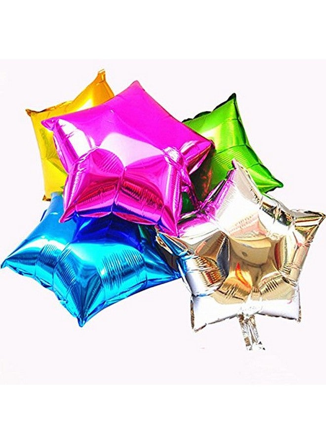 Balloonistics Star Shape Metallic Foil Balloon for Decoration Pack of 5 Pcs (Multi) - Image 2