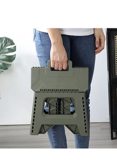Generic A Sturdy and Durable Thickened Portable Folding Stool with Handle - 1 Square Plastic Foldable Stool for Indoor, Party, Picnic, Fishing | Durable PP material, supports adult weight up to 330 lbs, no electricity or batteries required  - Image 3
