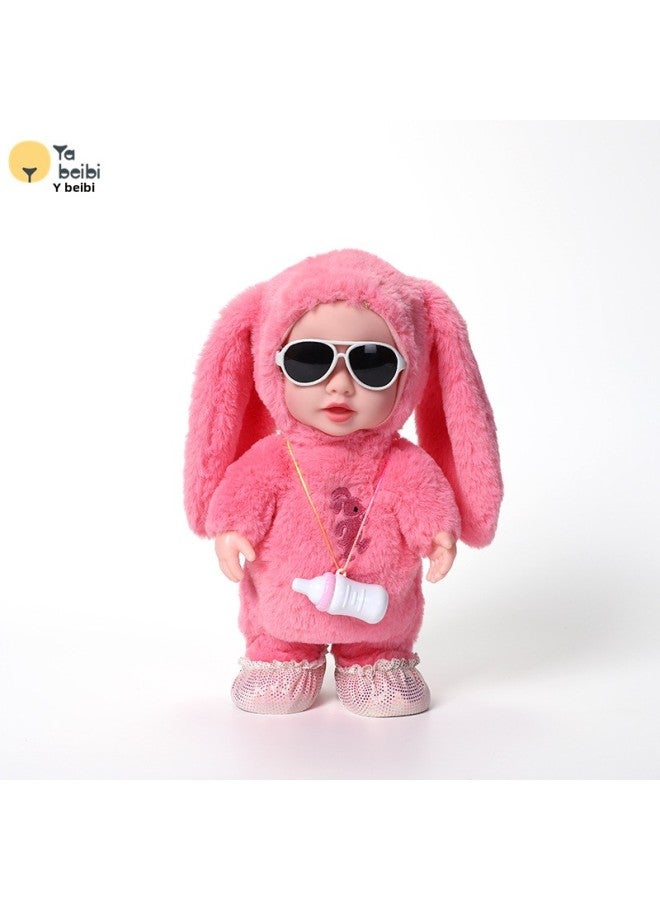 Children's Baby Bottle Vinyl Doll Electric Plush Toy Baby Bottle Doll Can Walk And Talk Toy-Color:JM-8284-3 Watermelon Red-Specifications:Ordinary Battery + Color Box  - Image 1