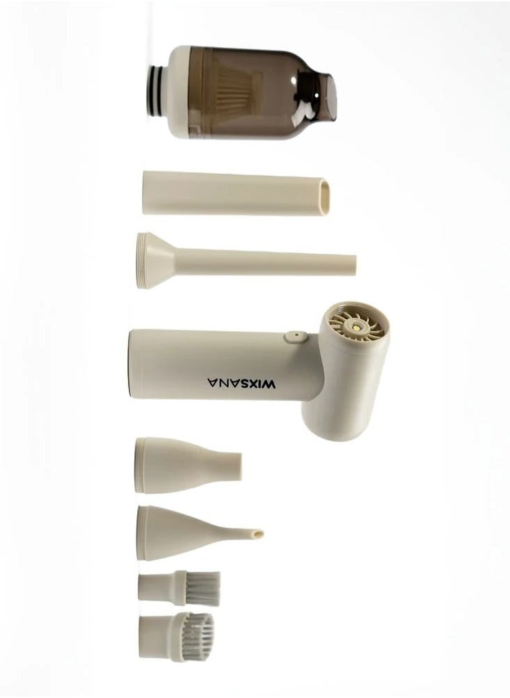 wixsana - Wixsana Jet 2 in 1 Air Duster / Powerful Suction Vacuum for removing computer, keyboards, car air conditioners, and vacuuming dust. In addition to the vacuum head with two brushes - Image 1