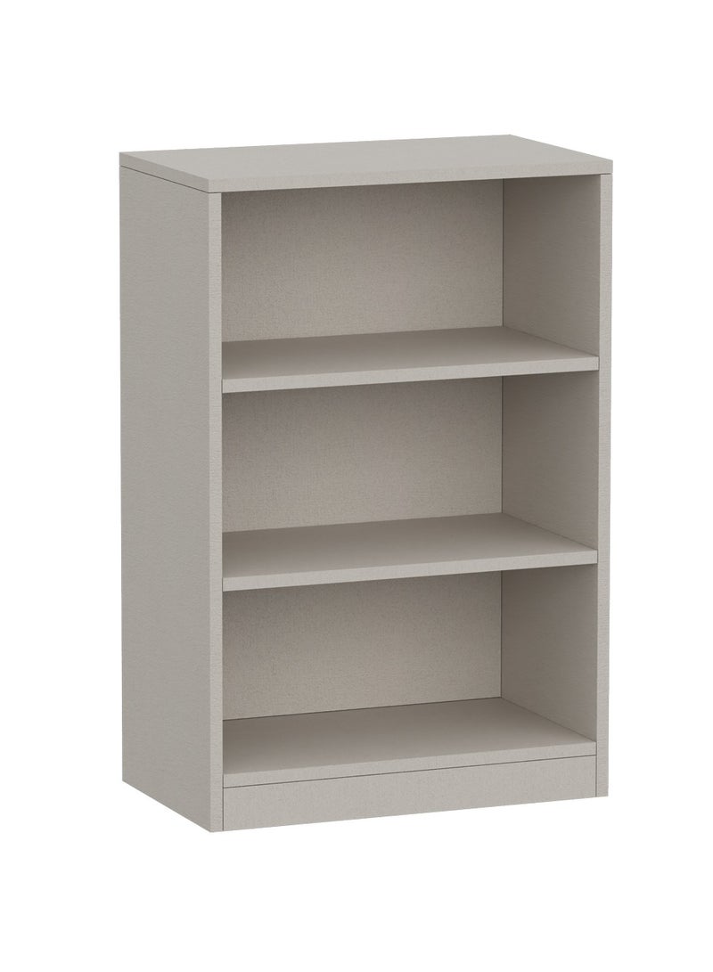 Mahmayi Mahmayi Wooden Storage Display Shelves 3-Tier Freestanding, Top Shelf for Decoration Ideal for Storing and Displaying your possessions - Light Grey - Image 1