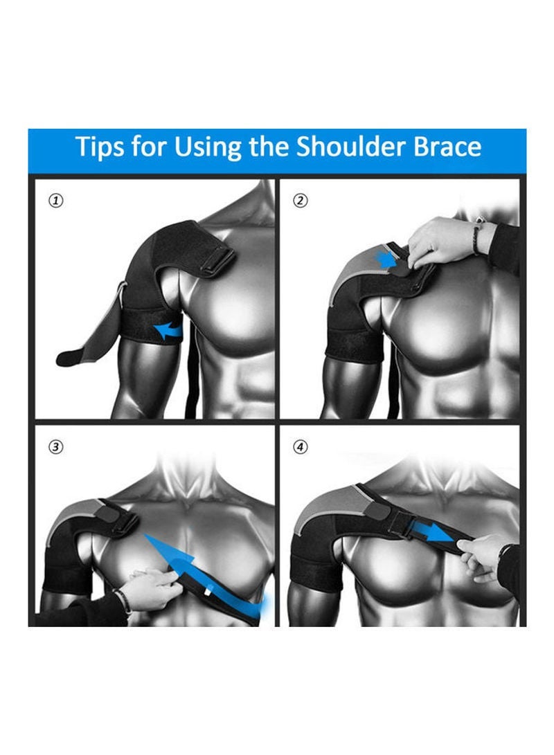 NIBEMINENT Rotator Cuff Support Brace Compression Sleeve With Pressure Pad for Left Shoulder Pain Relief Black 21cm - Image 1