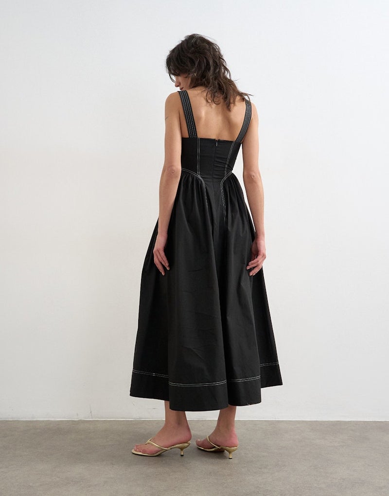 TOPSHOP Caros Poplin Ruched Maxi Dress - Image 2