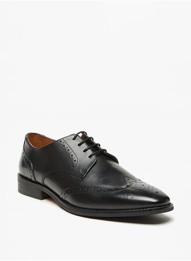 DUCHINI Men's Textured Lace-Up Derby Shoes