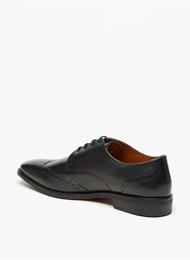 DUCHINI Men's Textured Lace-Up Derby Shoes