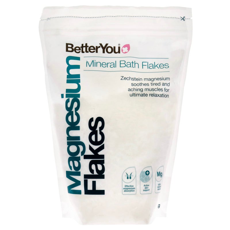 BetterYou Magnesium Mineral Bath Flakes - Mineral Bath Salts with Magnesium Chloride - Foot Bath or Body Bath Soak - Safe On Sensitive Skin - 2.3 lb - Image 1