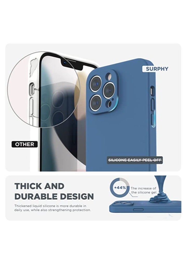 Raxoom iPhone 14 Pro Max Case with Screen Protector, (with Camera Protection + Soft Microfiber Lining) Liquid Silicone Phone Case, Blue Jay - Image 2