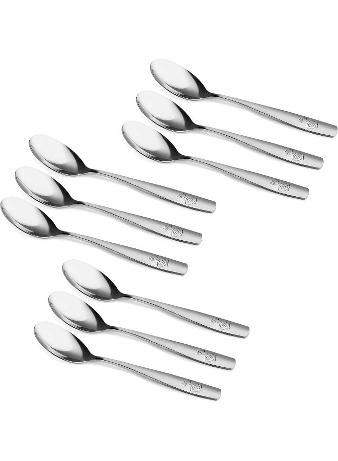GlossyEnd 9 Piece Stainless Steel Kids Spoons, Kids Cutlery, Child and Toddler Safe Flatware, Kids Silverware, Kids Utensil Set - Image 1