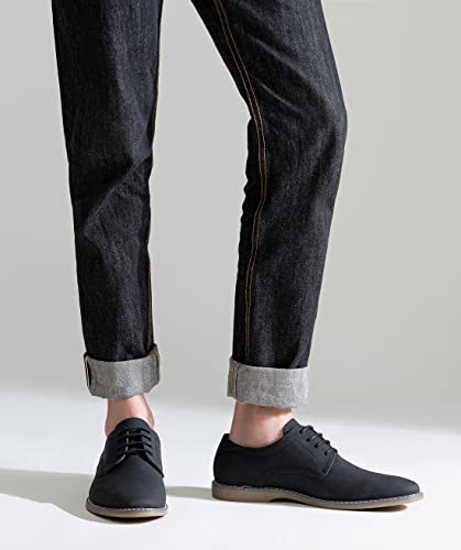 Jousen Dress Shoes for Men Plain Toe Suede Oxfords Lightweight Business Casual Classic Formal Derby Shoes(AMY619 Black 9) - Image 2