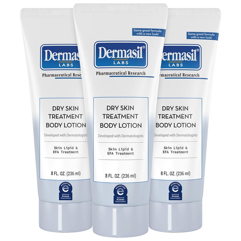 Dermasil Body Lotion, Dry Skin Treatment, 3-Pack â€“ Non-Greasy, Fast-Absorbing, Fragrance-Free Lotion, Cruelty-Free, 8 Oz Ea - Image 3