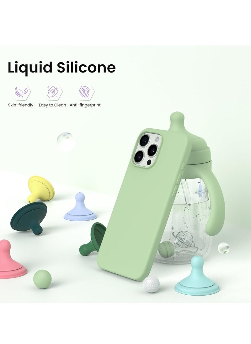 Raxoom Premium Soft Liquid Silicone Case for iPhone 16 Pro â€“ Silky Soft Touch Full-Body Protective Bumper (Pistachio) - Image 3