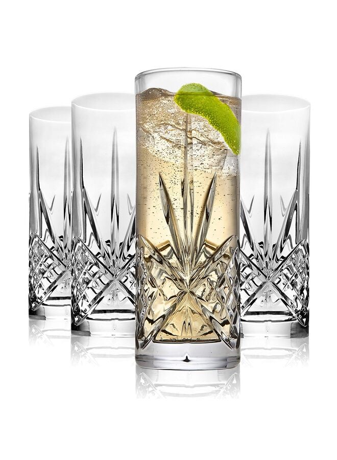 4 Pcs Tall Collins Glasses Set - Thickened All-Purpose Glassware for Cocktails, Iced Coffee, Juice, Home & Bar Use - Image 1
