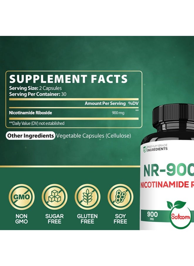 Satoomi - Satoomi 900mg NAD+ Supplement with Liposomal Nicotinamide Riboside - Cellular Energy & Repair, Vitality, Healthy Aging - 60 Capsules for 30 Days - Image 1