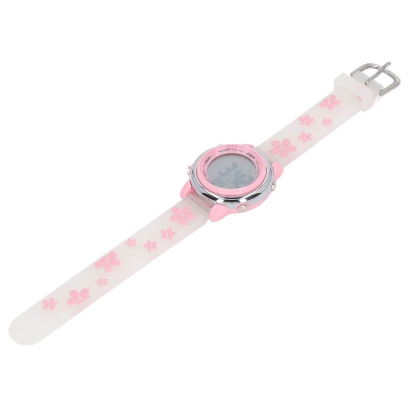 Girls Digital Sport Watches Clear Scale 3D Cartoon Waterproof Watch with LED Backlight Alarm Clock for 3 to 10 Years Old White - Image 1