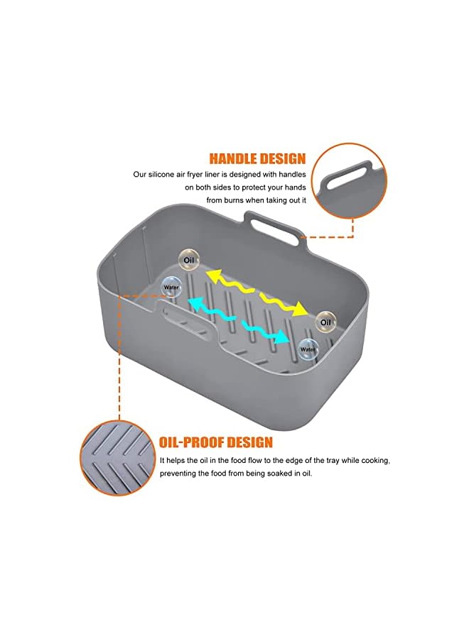 PROMASS حزم وعاء سيليكون لقلاية الهواء لنينجا فودي دوال DZ201 DZ401، بديل سيليكون غير لاصق قابل لإعادة الاستخدام لبطانة سلة القلاية الهوائية، ملحقات لوعاء قلاية الهواء 8 QT من نينجا، آمن في غسالة الصحون - Image 5