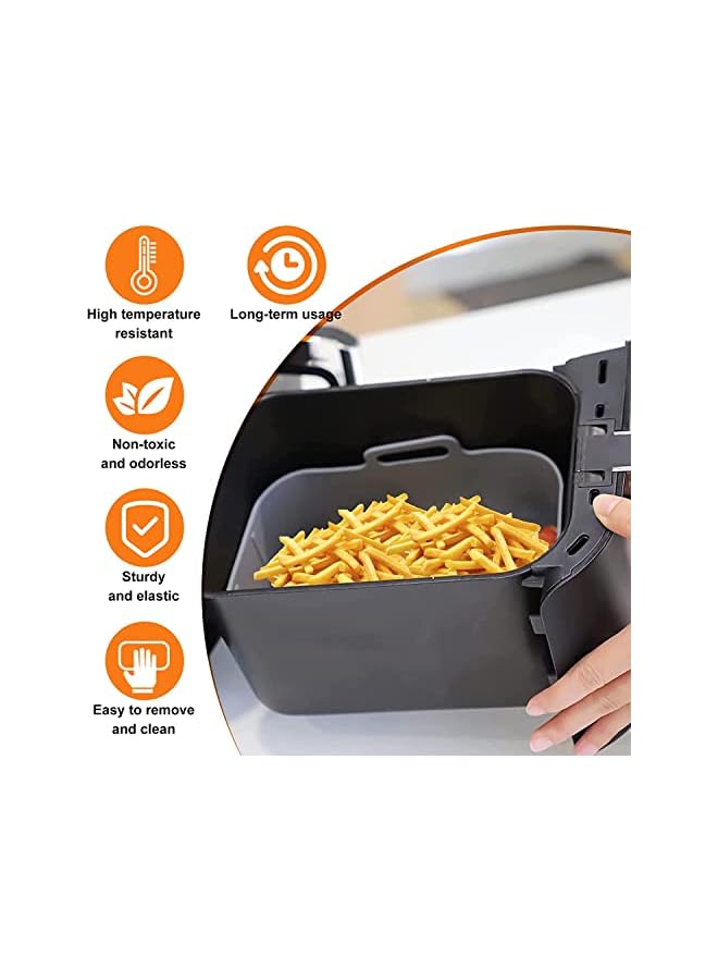 PROMASS حزم وعاء سيليكون لقلاية الهواء لنينجا فودي دوال DZ201 DZ401، بديل سيليكون غير لاصق قابل لإعادة الاستخدام لبطانة سلة القلاية الهوائية، ملحقات لوعاء قلاية الهواء 8 QT من نينجا، آمن في غسالة الصحون - Image 4