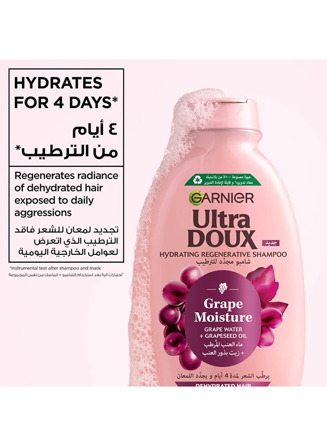 garnier Ultra Doux Grape Moisture - Hydrating Regenerative Shampoo for Dehydrated Hair - 600ml - Image 3