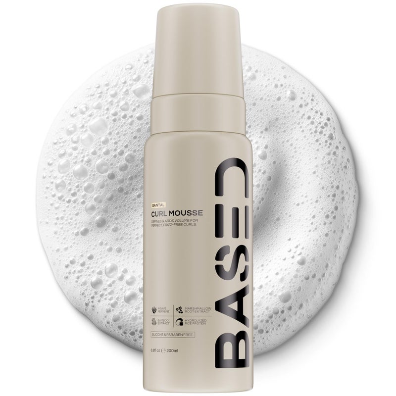 Based Bodyworks BASED Curl Mousse - Instant Volume & Definition with Flexible Hold - Lightweight Formula with Agave & Rice Protein - Non-Toxic, Silicone Free for All Curl Types (6.8 fl oz, Pack of 1) - Image 1