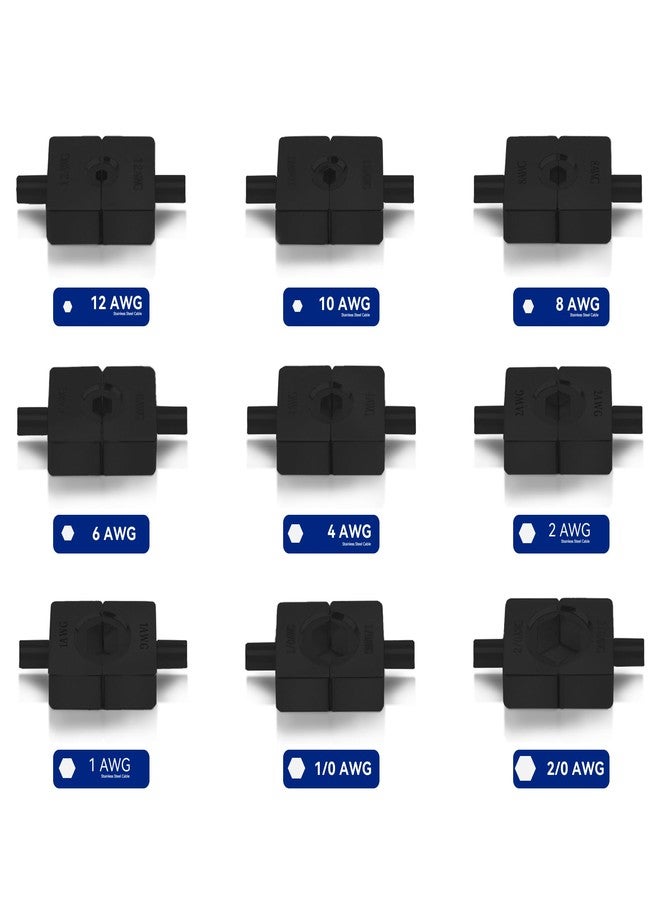 AMZCNC YQK-70 Crimping Dies Include 9 Pairs of US Standard Hex Crimping Dies (12, 10, 8, 6, 4, 2, 1, 1/0, 2/0 AWG) - Image 2