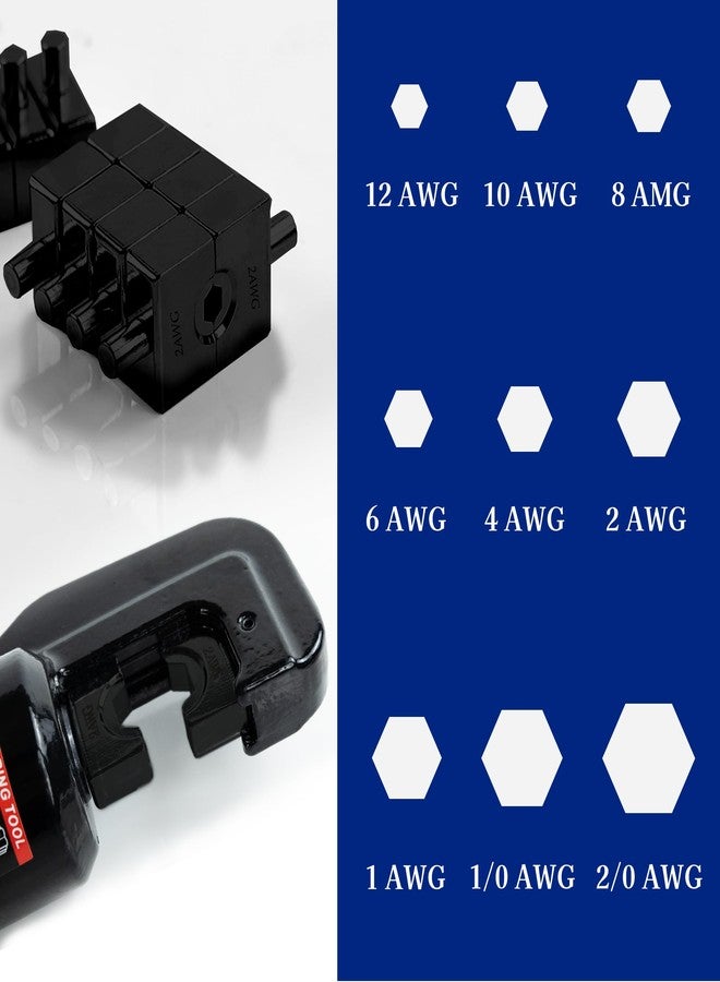 AMZCNC YQK-70 Crimping Dies Include 9 Pairs of US Standard Hex Crimping Dies (12, 10, 8, 6, 4, 2, 1, 1/0, 2/0 AWG) - Image 5
