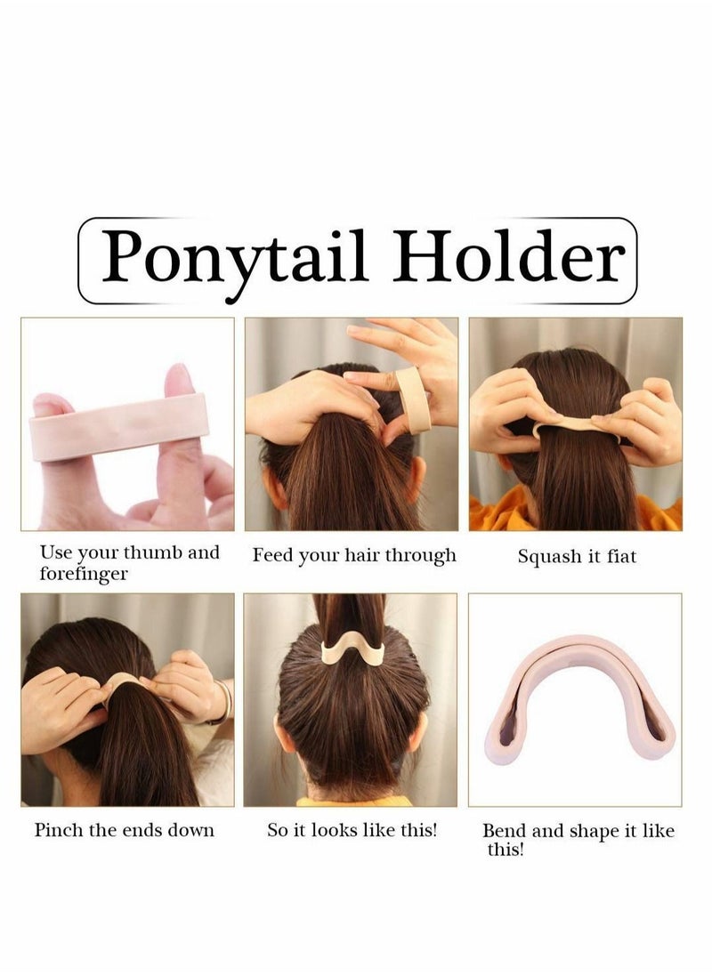 SYOSI - Silicone Hair Ties Ponytail Holder Hairband Foldable Hair Scrunchie Environmental Hair Ring Rope Multifunction Stationarity Elastic Rubber Bands Hair Tie Accessorie for Women Girls, 3 Pcs - Image 1