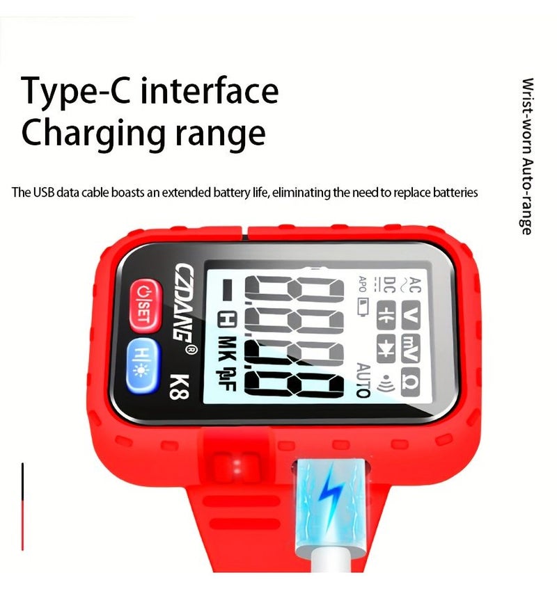 High Altitude Operation Wristband Multimeter Smart High Precision Digital Voltmeter With Watch Case Portable Backlight Multi Functional Tester - Image 2