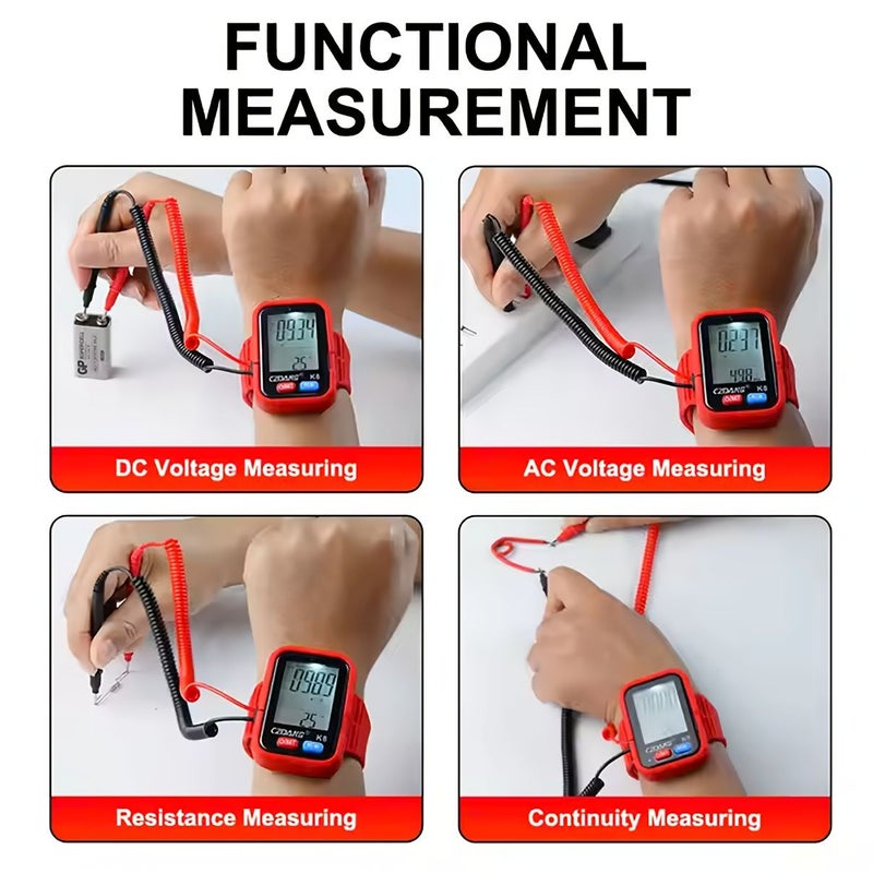 High Altitude Operation Wristband Multimeter Smart High Precision Digital Voltmeter With Watch Case Portable Backlight Multi Functional Tester - Image 4