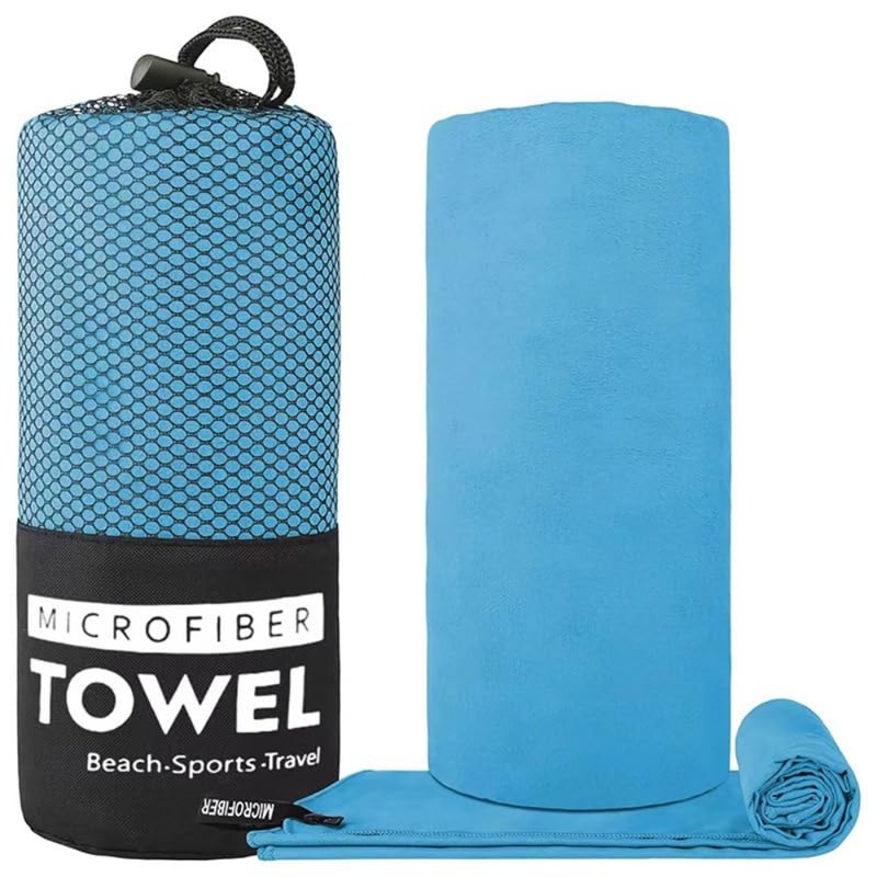 Quick Dry Microfiber Towel-Perfect Travel and Gym and Camping Towel. Quick Dry Super Absorbent Ultra Compact - Lightweight Suitable for Trip, Beach, Shower, Backpacking, Pool sky blue/76 x 152CM - Image 1