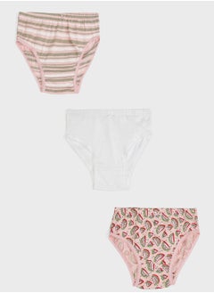 Pack Of 3 Printed Girls Brief