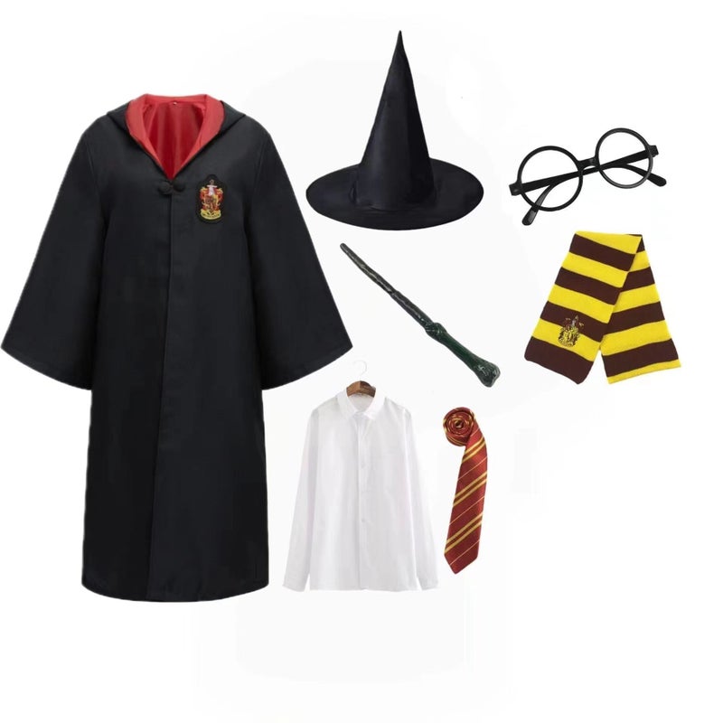 Harry Potter Cosplay Costume - Hogwarts Wizard Robe for Kids, Gryffindor School Uniform with Magic  Cloak