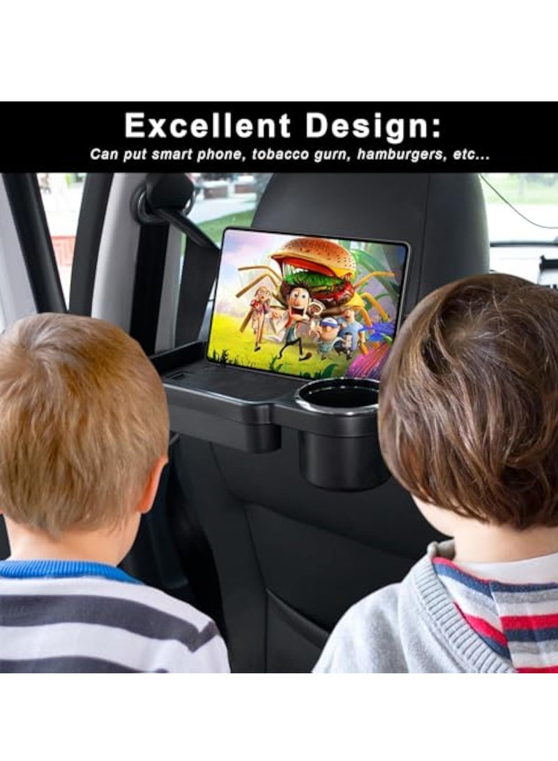 Zikra Cup Holder Tray for Car, Car Headrest Backseat Cup Holder, Detachable Car Trays for Eating, Multifunctional Backseat Car Organizer, Car Back Seat Organizer Foldable Desing, Automotive Accessories - Image 2