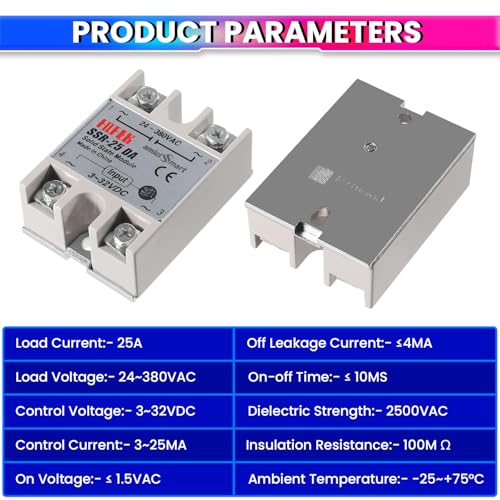 amiciSmart 25A Solid State Relay (SSR) – 3-32V DC Input to Control 24-380V AC Devices - Image 4