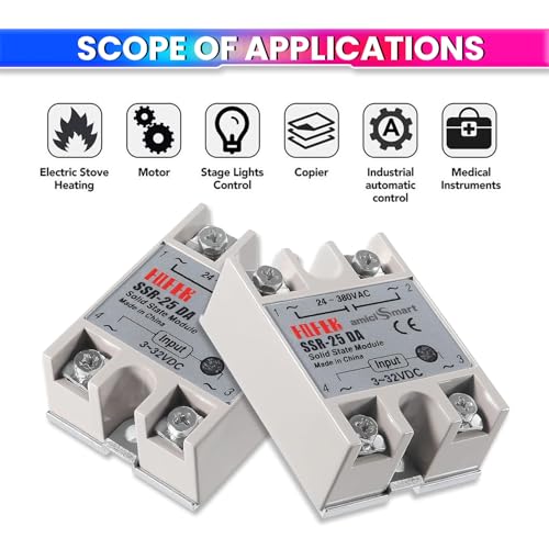 amiciSmart 25A Solid State Relay (SSR) – 3-32V DC Input to Control 24-380V AC Devices - Image 5