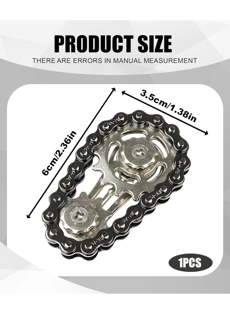 مكعب تروس سلسلة الدراجة الحسية المعدنية، لعبة مبتكرة لتخفيف التوتر، لعبة دوارة يدوية للإصبع - Image 2