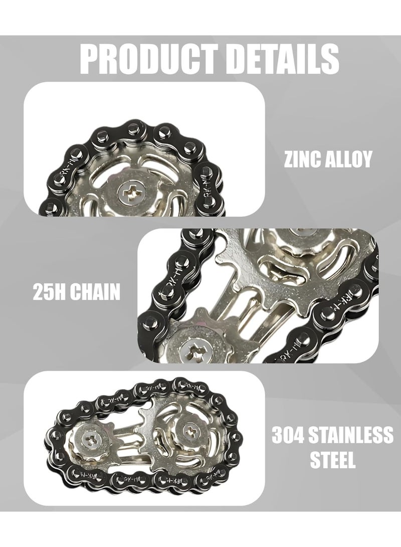 مكعب تروس سلسلة الدراجة الحسية المعدنية، لعبة مبتكرة لتخفيف التوتر، لعبة دوارة يدوية للإصبع - Image 4