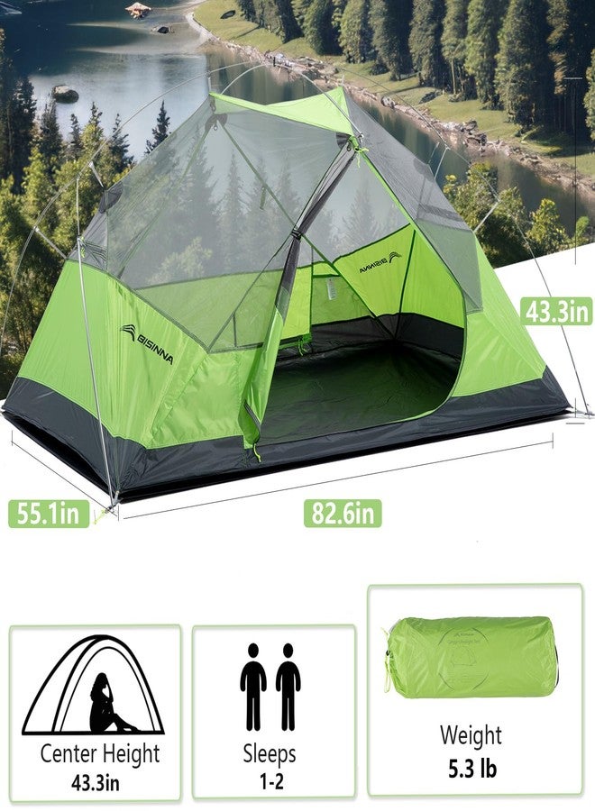 BISINNA Ultralight 2 Person Tent Backpacking Lightweight 3 Season Tent 20D 380T Nylon Rainfly Double Layer Free Standing includes Footprnint for Camping Hiking Biking - Image 3