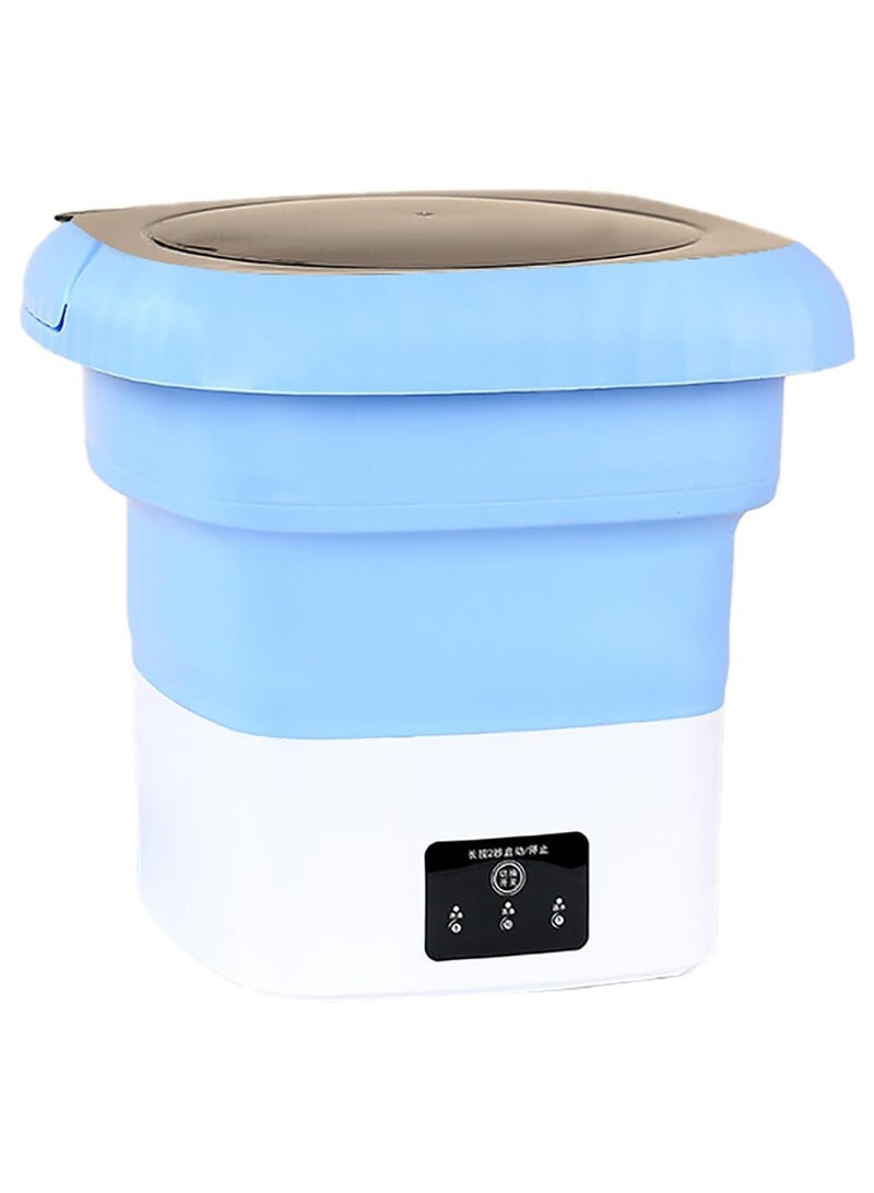 DIGI CORE Folding Washing Machine Mini Automatic Clothes Washing Machine Portable Lightweight Automatic Washing Machine With Detachable Drain Basket 6 Liter Portable Washer Spin Dryer With 3 Adjustable Modes Blue  - Image 1