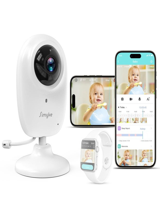 Simyke Smart Video Baby Monitor,1080P Baby Room Camera, APP Control,WiFi On/Off Switch,AI Detection, Cry Monitor and Lullabies, HD Night Vision, Two-Way Audio, Cloud & SD Card Storage - Image 1