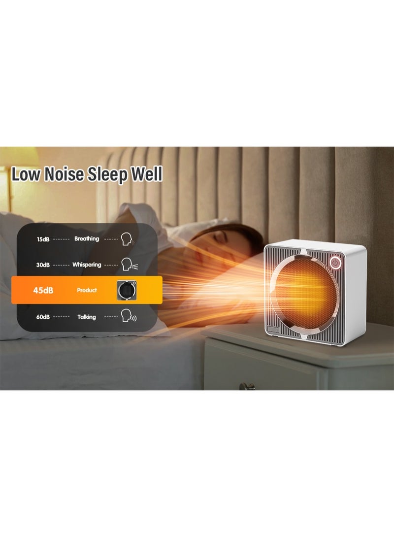 أوريون ماكس سخان سيراميك PTC صغير محمول بقوة 500 وات - سخان مروحة كهربائي شخصي صغير الحجم مع حماية من الحرارة الزائدة والانقلاب، مثالي للمنزل والمكتب وغرفة النوم - Image 2