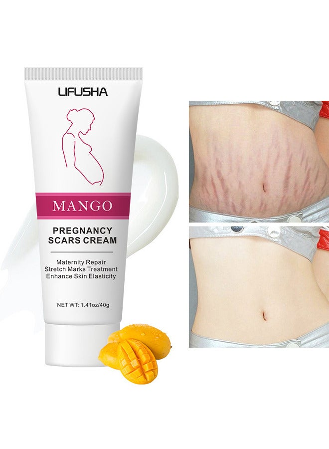 LIFUSHA Mango Stretch Marks and Scar Cream Stretch Marks and Scar Removal Cream for Pregnancy Stretch Marks Scar Belly Creams for Wrinkles Obesity Stretch Mark Moisturizing Remove Marks 40g - Image 1