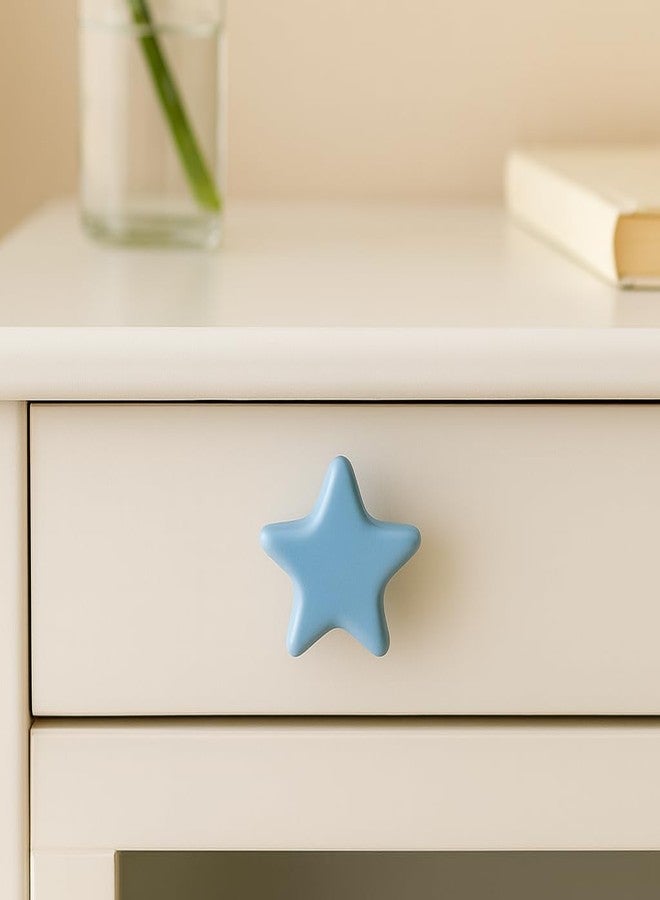 Indian-Shelf IndianShelf 2 Packs Turquoise Star Ceramic Luxury Drawer Knobs for Kitchen Cabinet Hardware Door Pulls Decorative Dresser Hand-Finished - Image 1