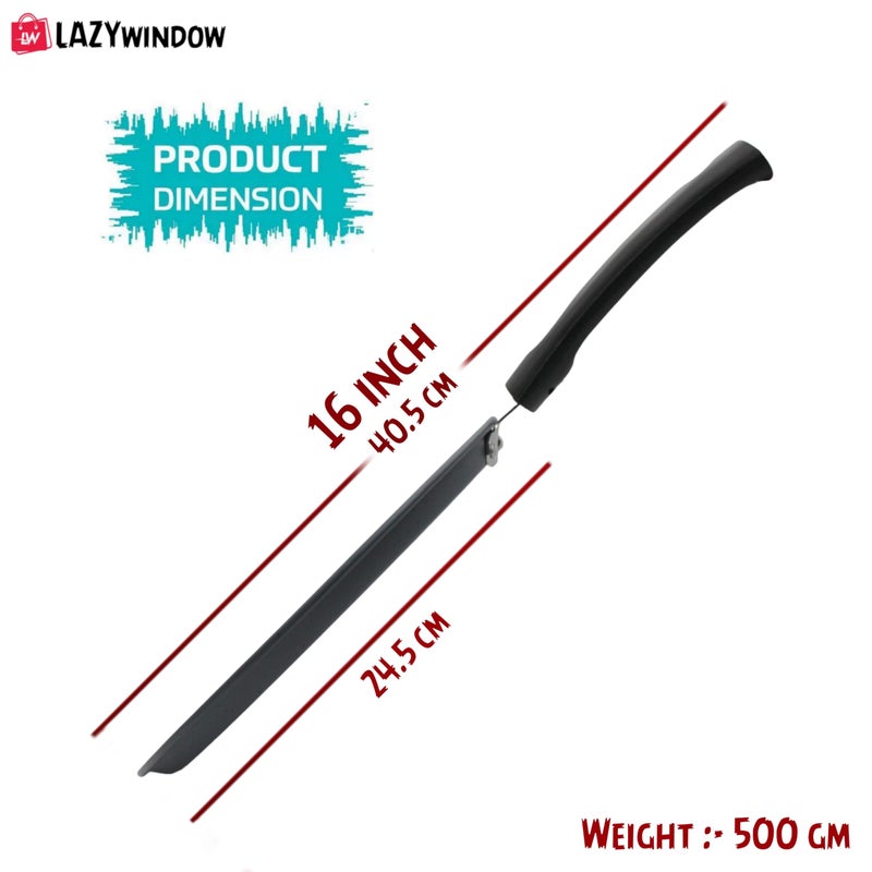 LAZYwindow Nonstick Cookware Combo - Fry Pan (22cm Dia) + Tawa (24cm Dia). Black - Image 4